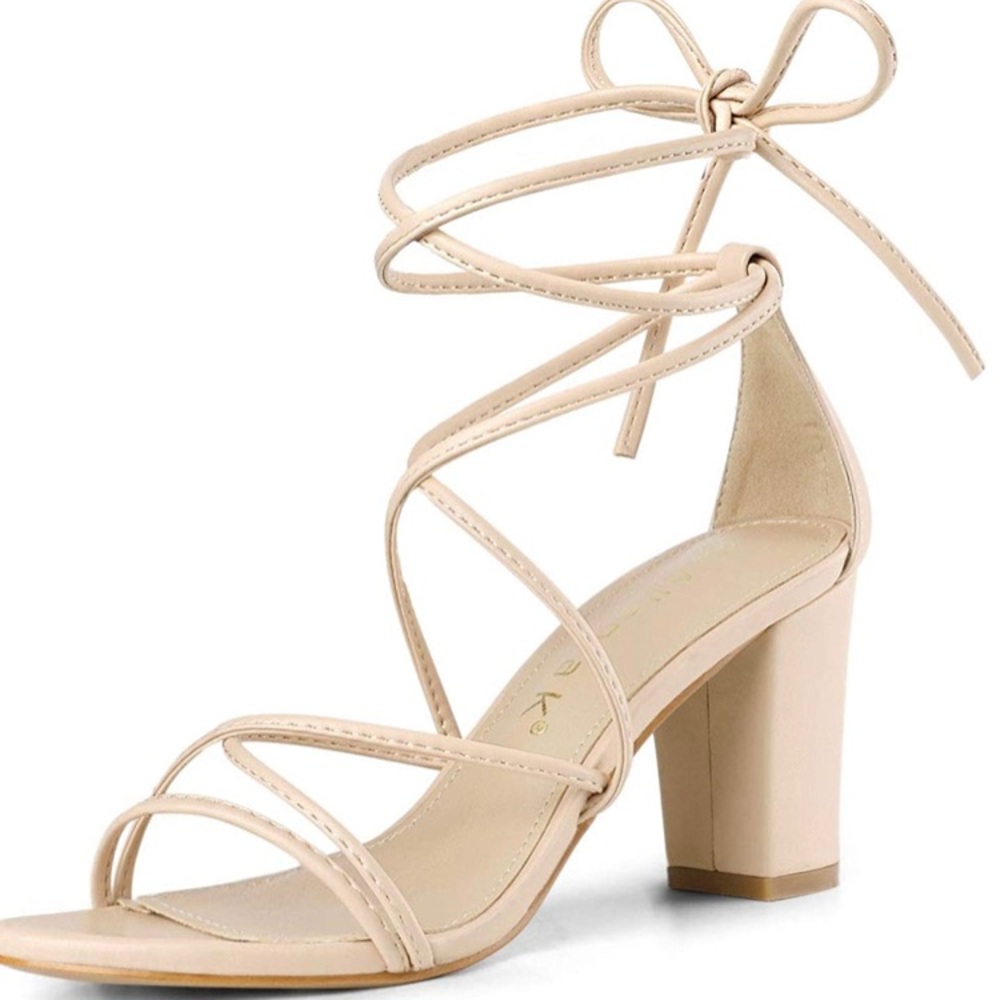 strappy lace up heels
